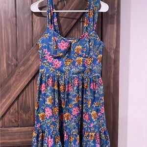 Blue Floral Sleeveless Sundress - Brand Unspecified